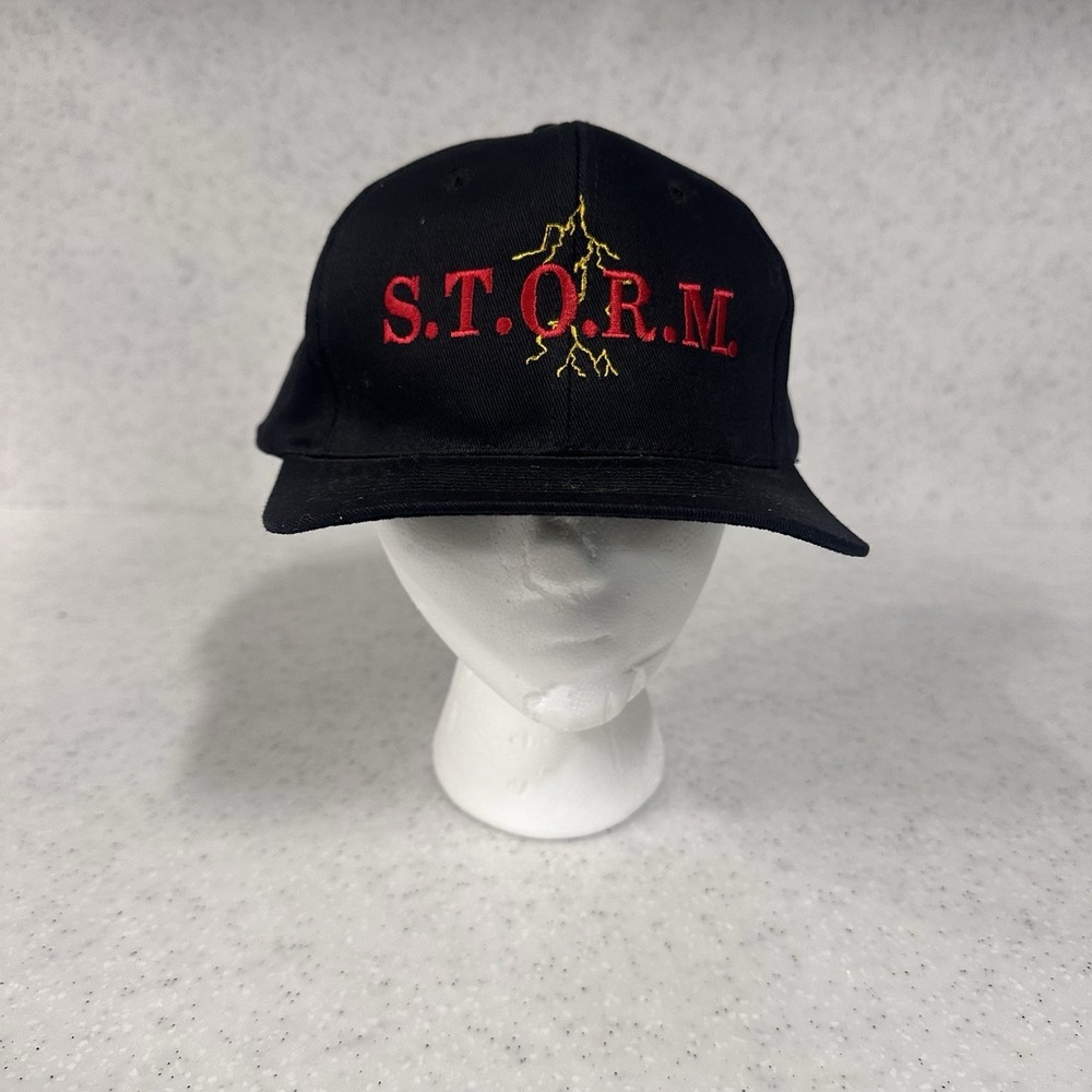Vintage S.T.O.R.M. 1996 Black SnapBack Hat Sobriety Officers Mississippi Classic